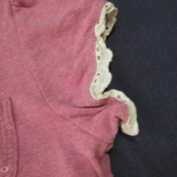 girl 8 top tee Wisteria Orchid Lilac eyelet lace - Picture 2 of 6